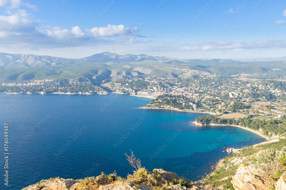 Cassis view from Cape Canaille top, France