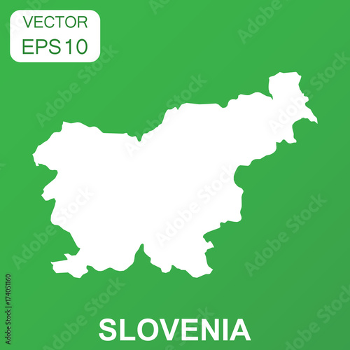 Slovenia map icon. Business concept Slovenia pictogram. Vector illustration on green background.