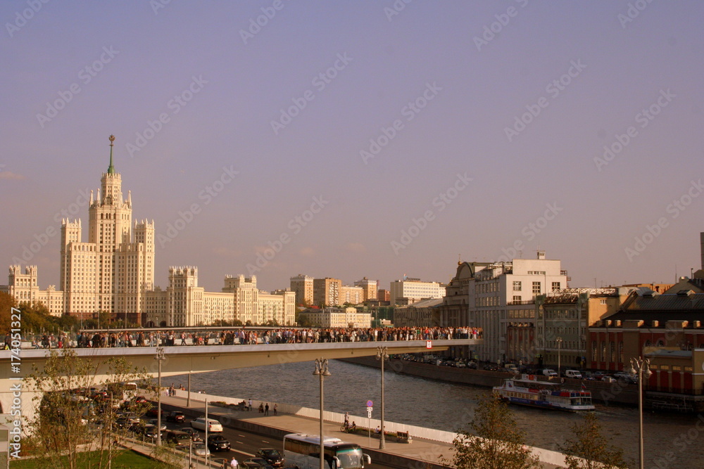 Moscow, Russia: the soaring bridge over Moskva river Moscow, Russia: the soaring bridge over Moskva river