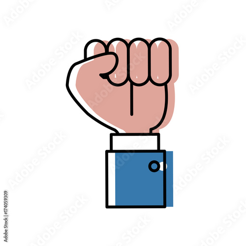 Hand clenched symbol isolated icon vector illustration graphic design