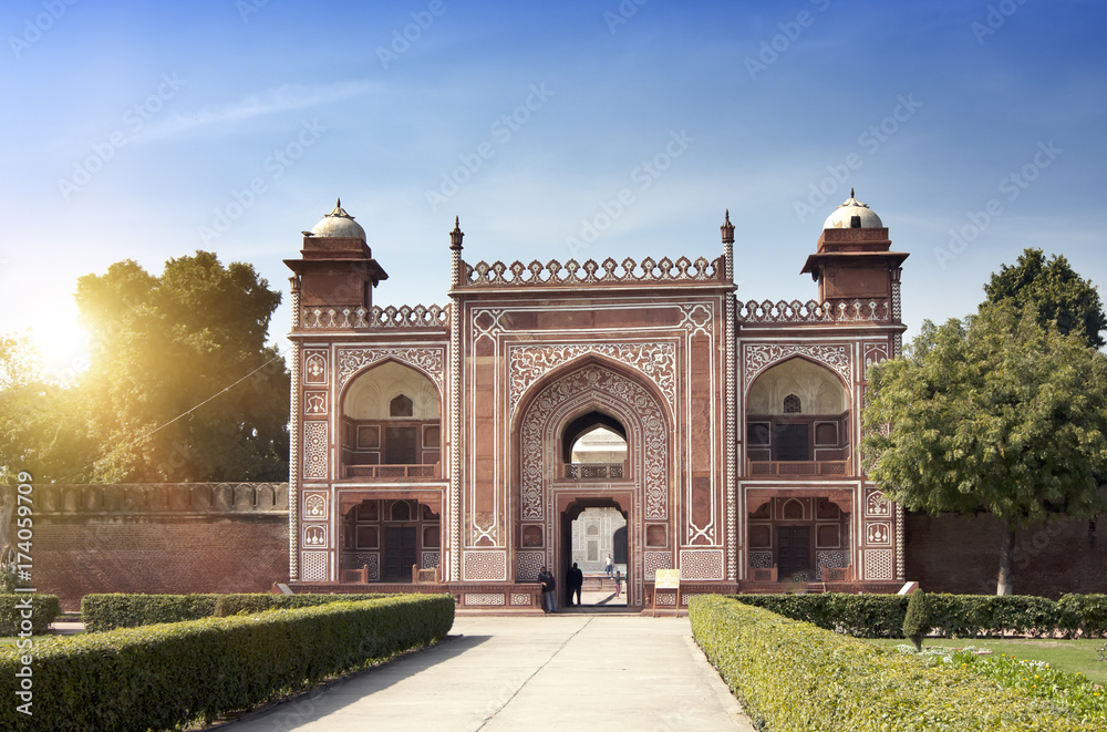 Gate to Itmad-Ud-Daulah's Tomb (Baby Taj) (17th century) . Agra, Uttar Pradesh, India