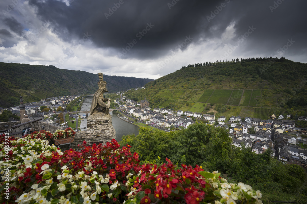The statue at the Cochem Castle