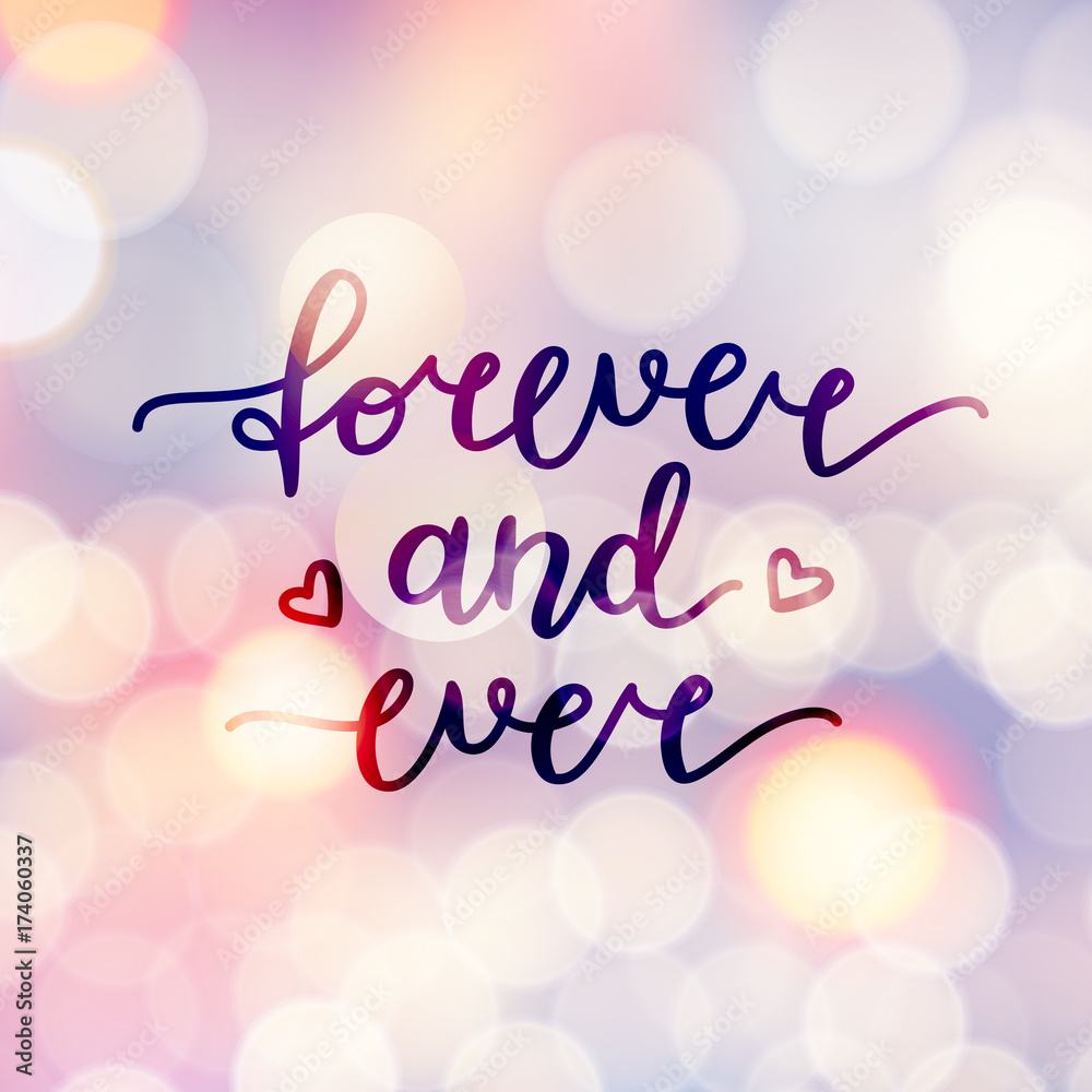 forever and ever lettering, vector handwritten text