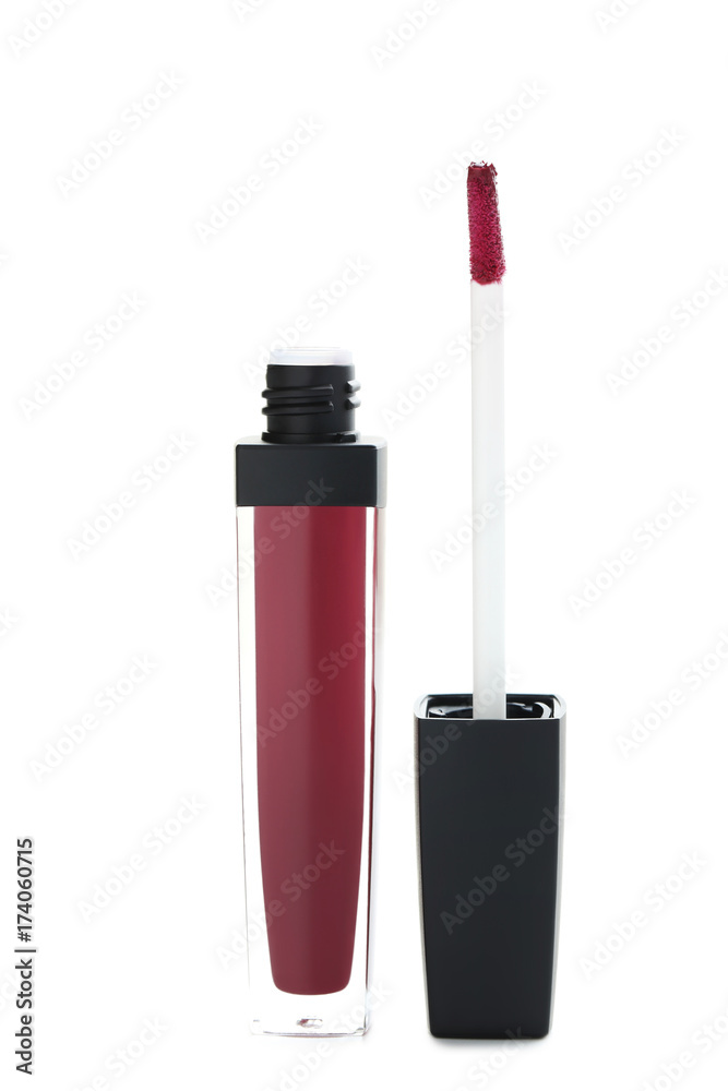 Colorful lip gloss isolated on a white background