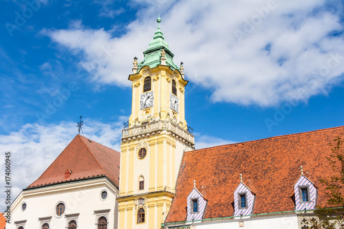 Photography Old Town Hall in the city center of Bratislava, Slovakia