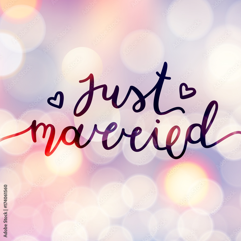 just married lettering
