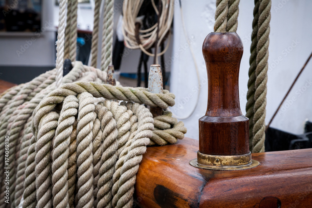 Fototapeta premium The sailers ropes