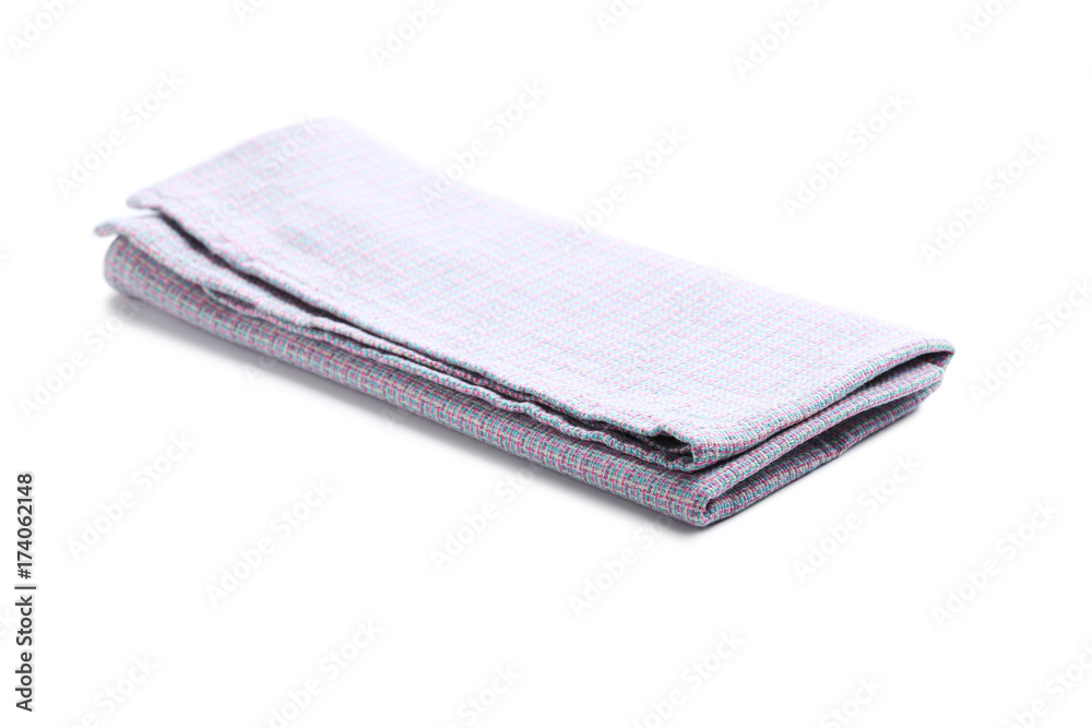 Folded napkin on white background