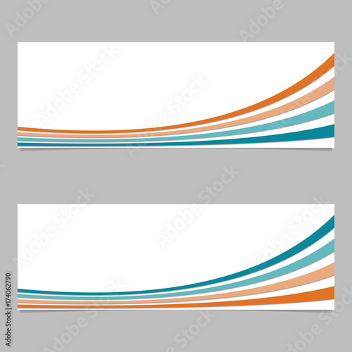 Abstract banner template design from thin curves - vector illustration with 3d effect