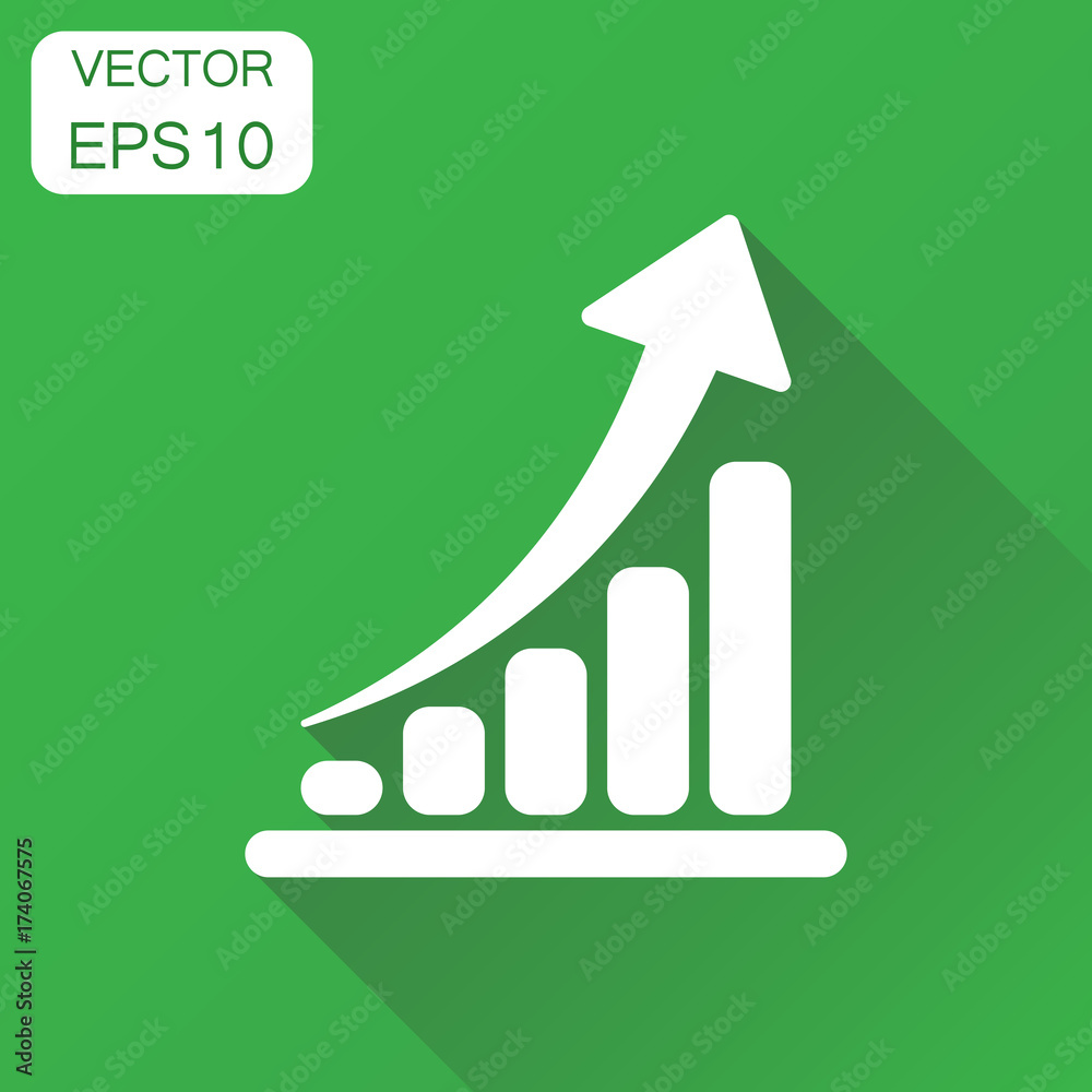 Vettoriale Stock Growth chart icon. Business concept grow diagram