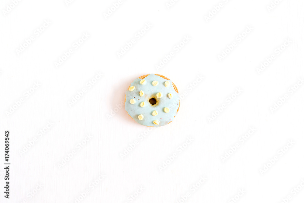 One donut. Minimal flat lay. One donut. Minimal flat lay.