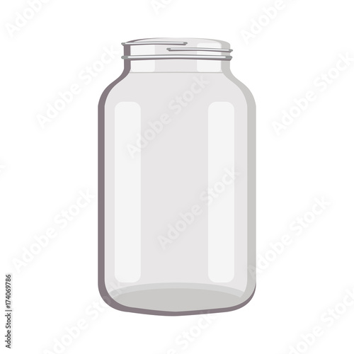 Object glass jar empty, vector