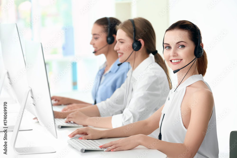 Team of technical support dispatchers working in office Team of technical support dispatchers working in office