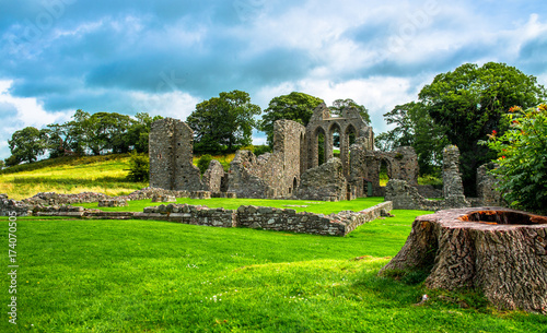 Landscape of Inch Abbey in ...