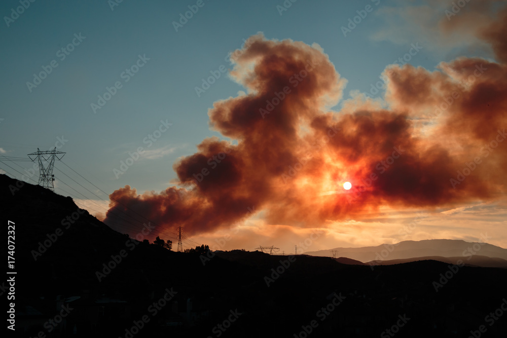 Canyon Fire Near Corona, CA on the morning of September 26, 2017