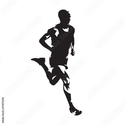 Running man  abstract vector silhouette