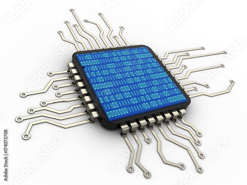 3d computer chip photo