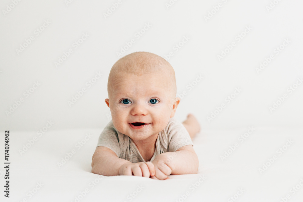 portrait of a happy three month old baby portrait of a happy three month old baby