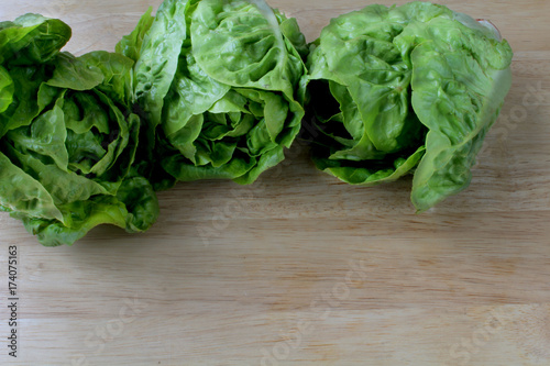 salad on the wood background
