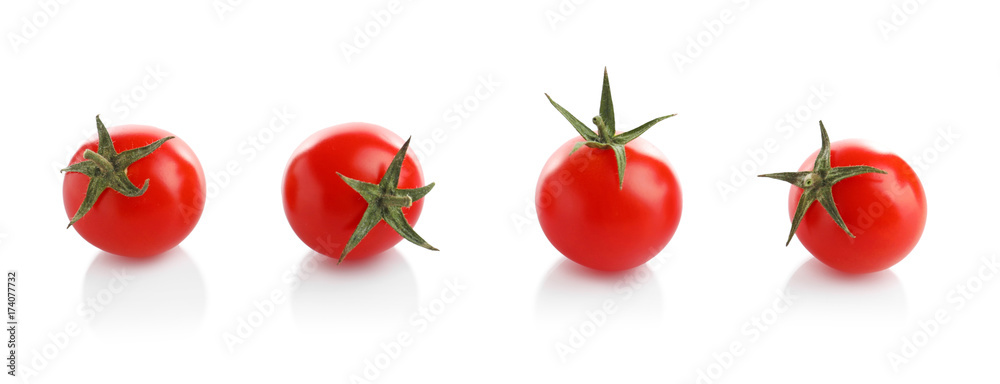 Fresh cherry tomatoes, isolated on white Fresh cherry tomatoes, isolated on white