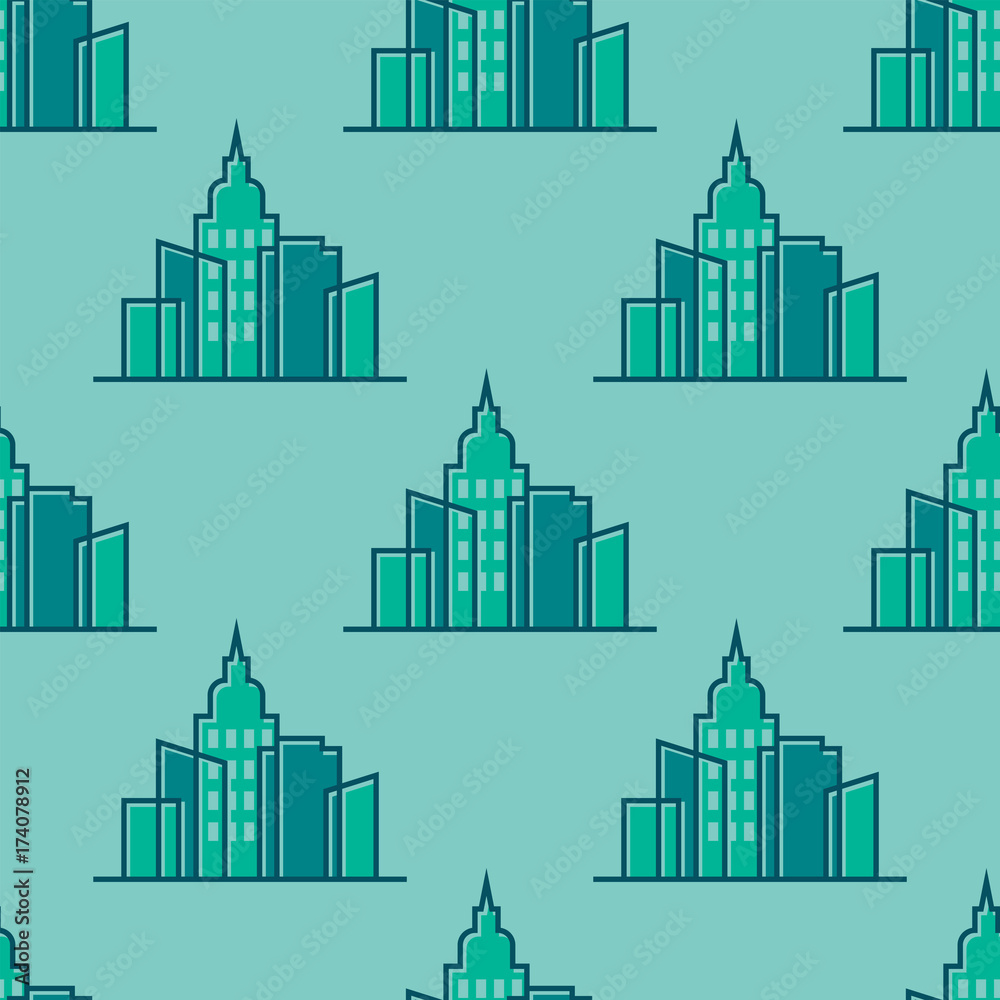 Skyscrapers buildings seamless pattern tower office city architecture house business apartment vector illustration Skyscrapers buildings seamless pattern tower office city architecture house business apartment vector illustration