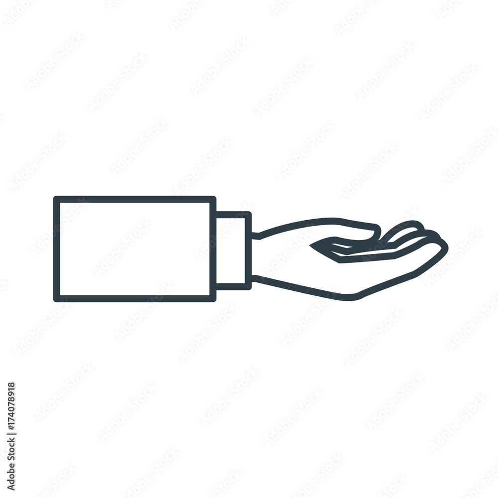 Hand with palm open icon vector illustration graphic design Hand with palm open icon vector illustration graphic design