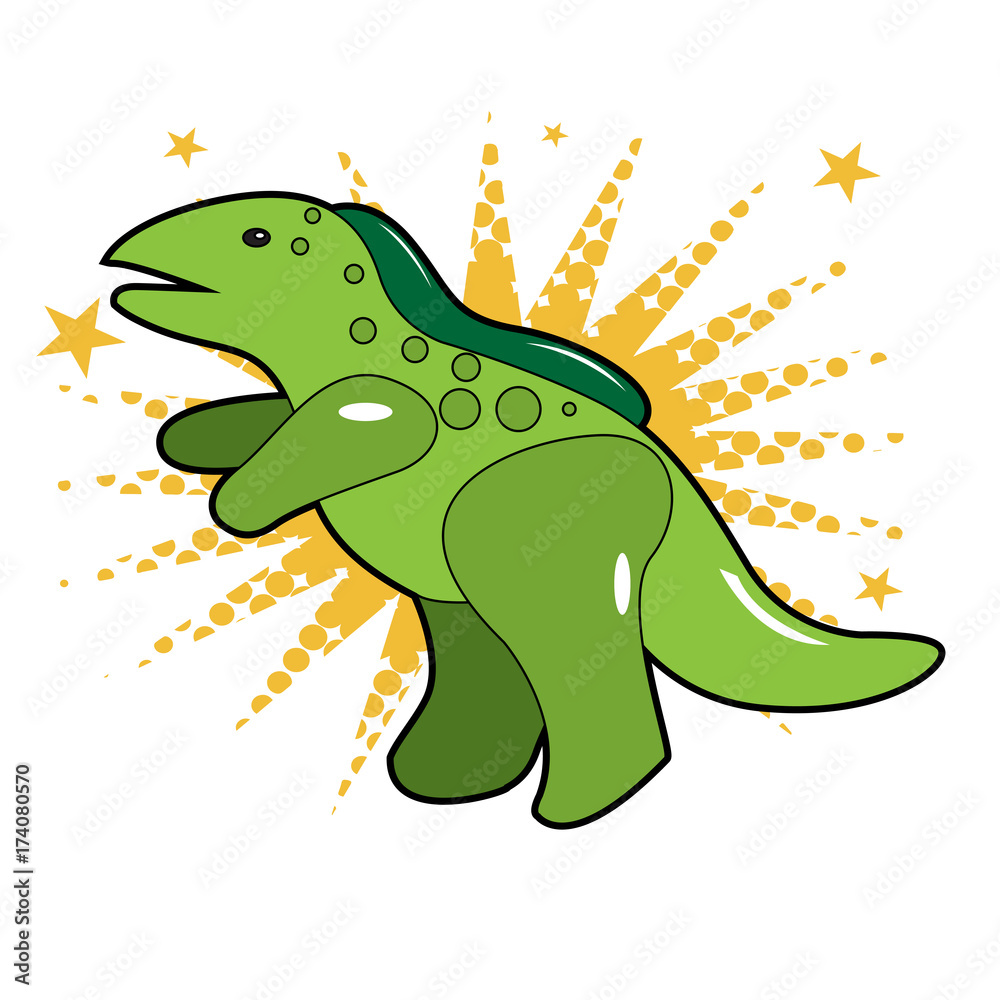Fototapeta premium Isolated dinosaur toy on a colored background, Vector illustration