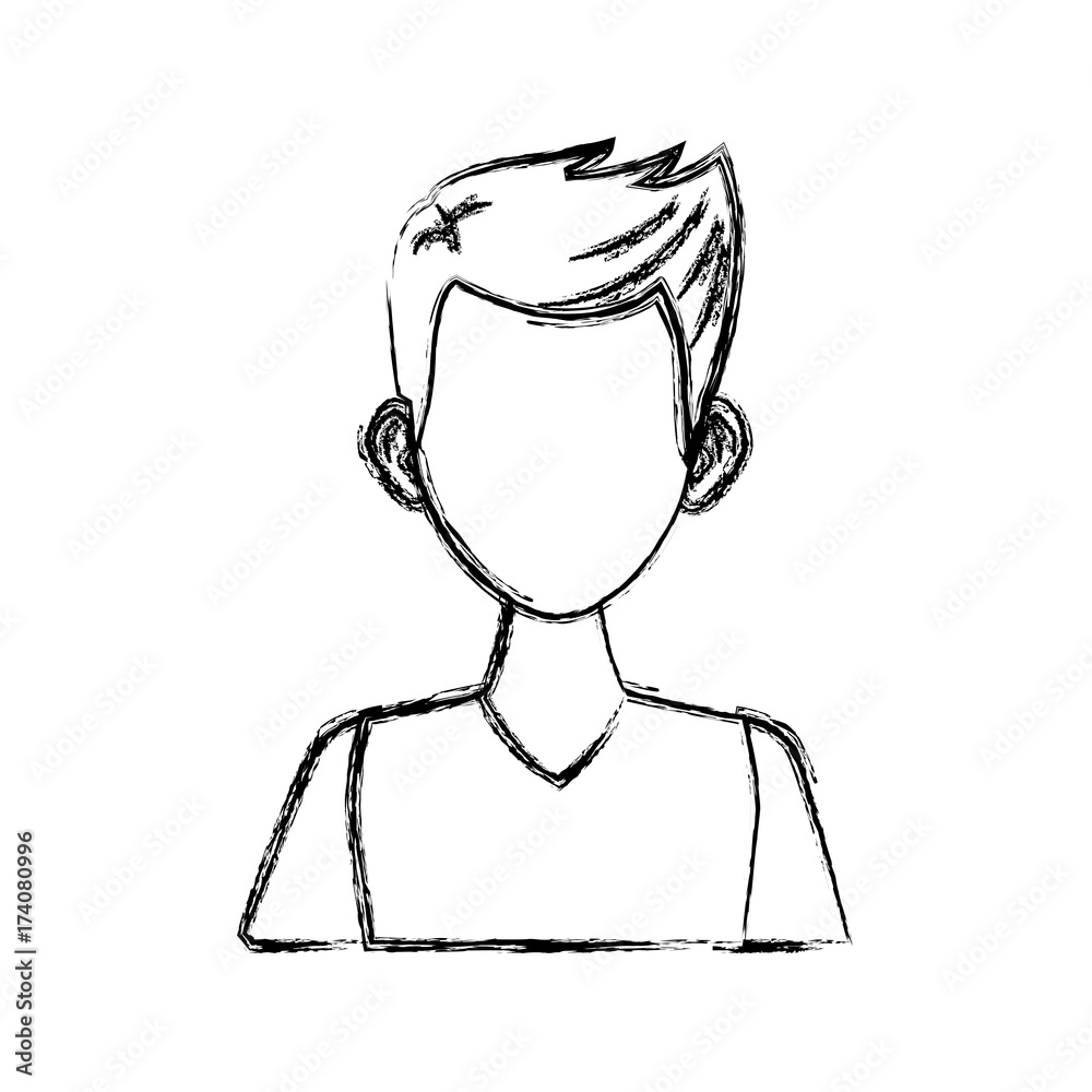 Young man cartoon icon vector illustration graphic design