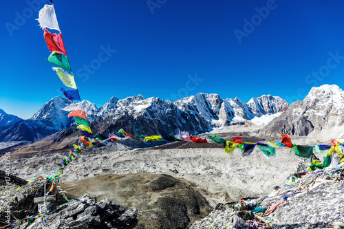 Colorful Nepalese flags