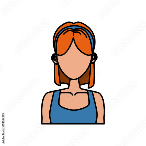 Young woman cartoon icon vector illustration graphic design