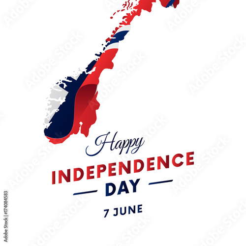 Norway Independence day. Norway map. Vector illustration.