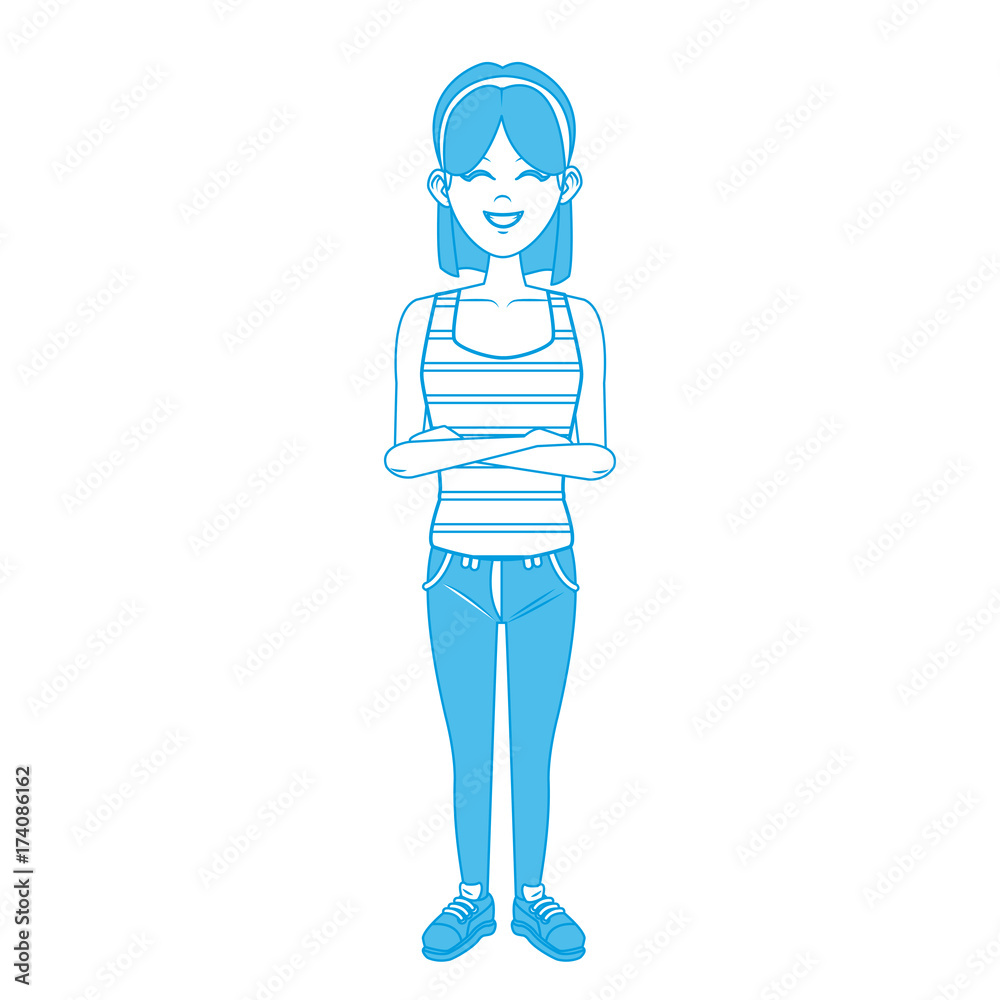 Fototapeta premium Young woman cartoon icon vector illustration graphic design