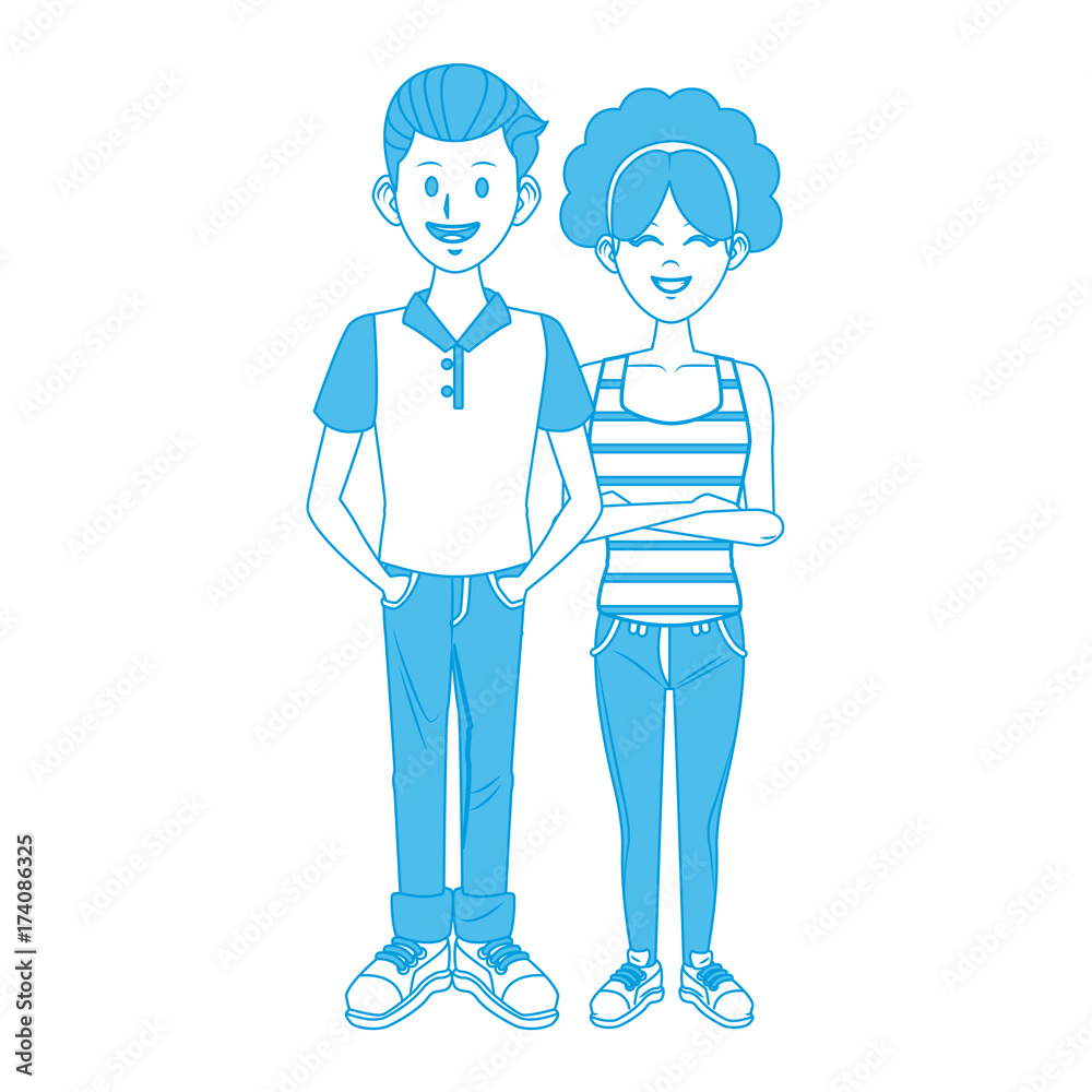 Young couple cartoon icon vector illustration graphic design Young couple cartoon icon vector illustration graphic design