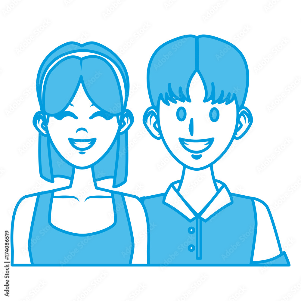 Young couple cartoon icon vector illustration graphic design Young couple cartoon icon vector illustration graphic design