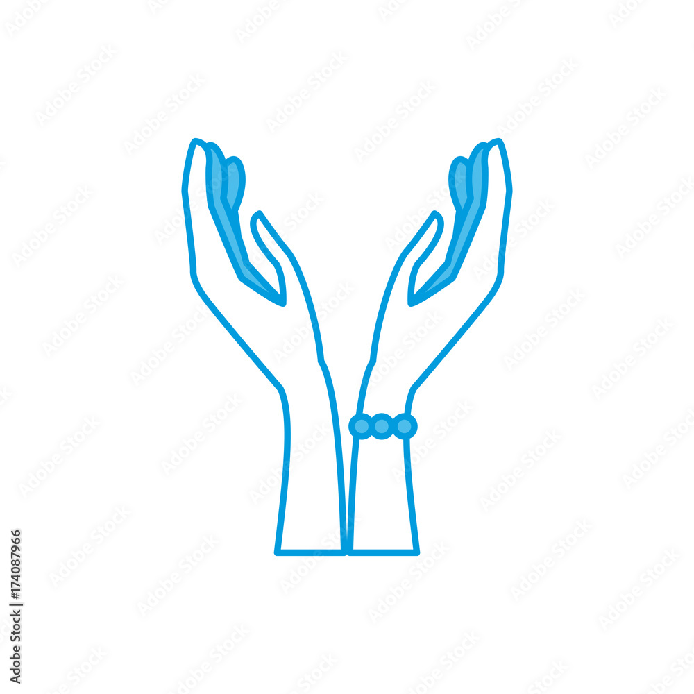 Hands with palm open icon vector illustration graphic design Hands with palm open icon vector illustration graphic design