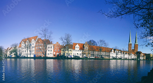 Skyline of the medieval city of Lubeck, Germany