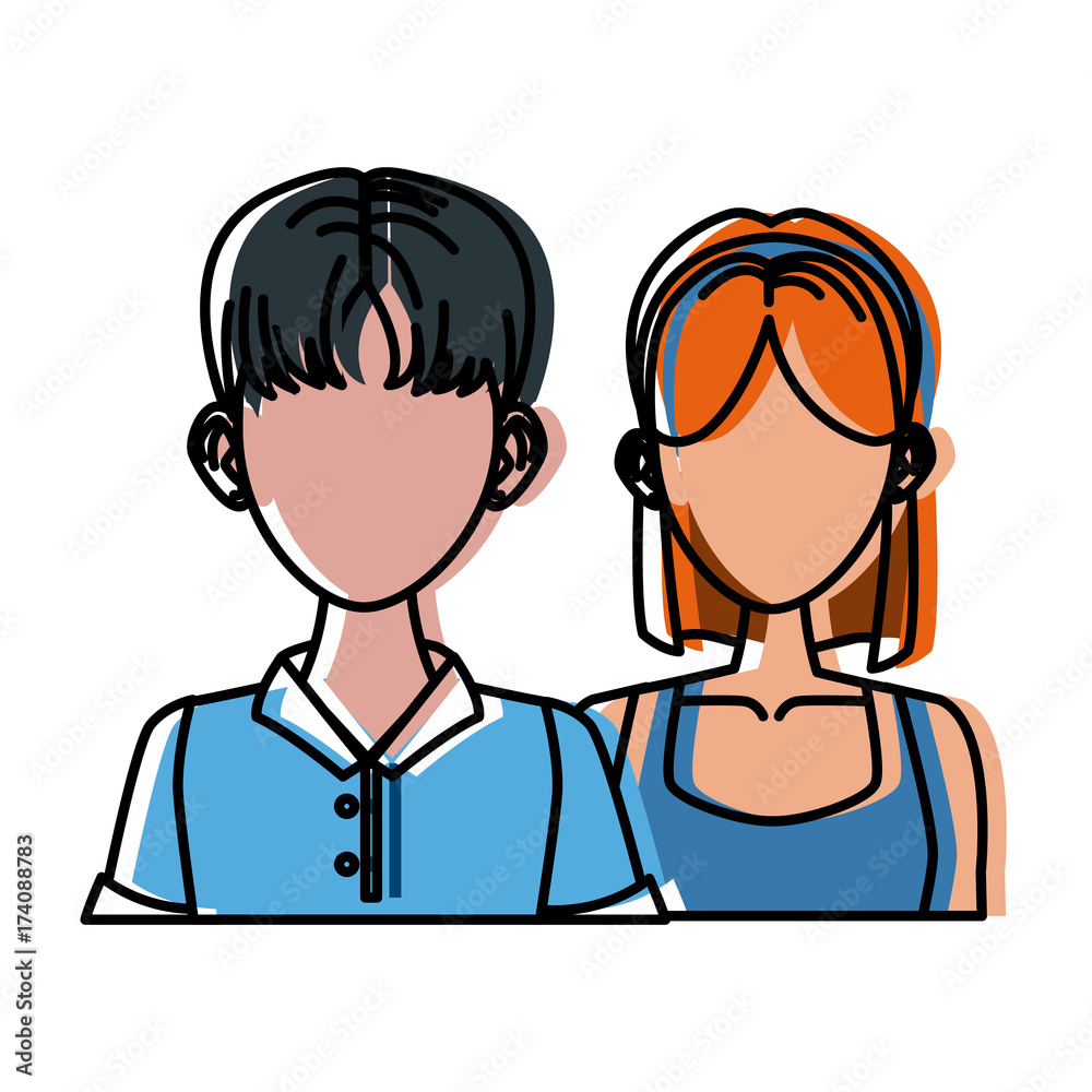 Young couple cartoon icon vector illustration graphic design Young couple cartoon icon vector illustration graphic design