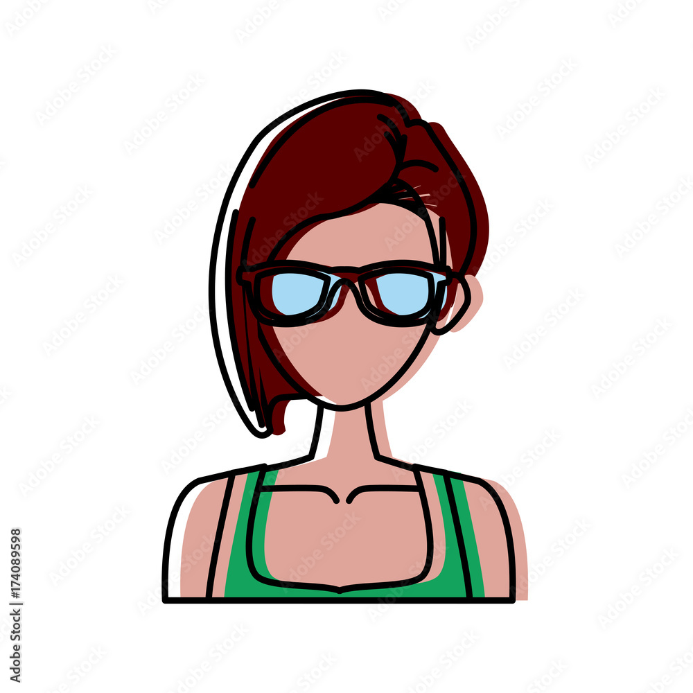 Young woman cartoon icon vector illustration graphic design Young woman cartoon icon vector illustration graphic design