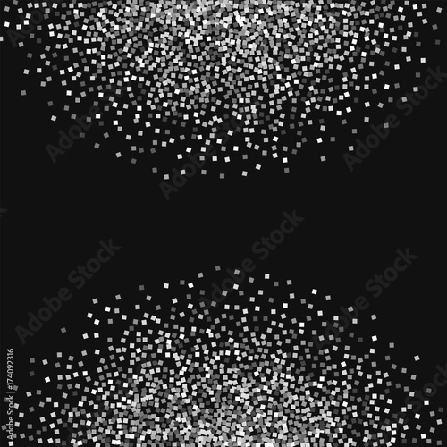 Silver glitter. Abstract semicircle with silver glitter on black background. Good-looking Vector illustration.
