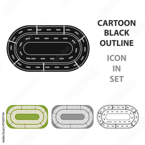 Hippodrome icon in cartoon style isolated on white background. Hippodrome and horse symbol stock vector illustration.