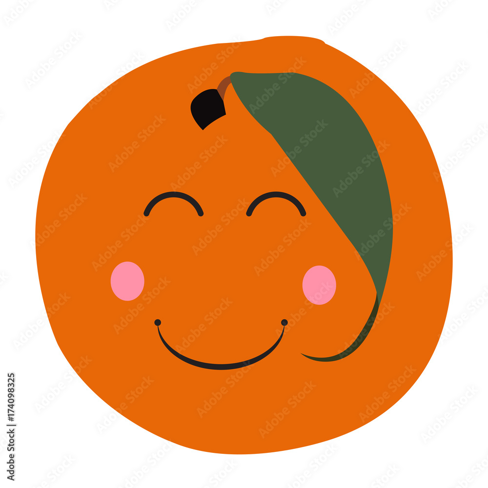 Obraz premium Isolated happy orange on a white background, Vector illustration