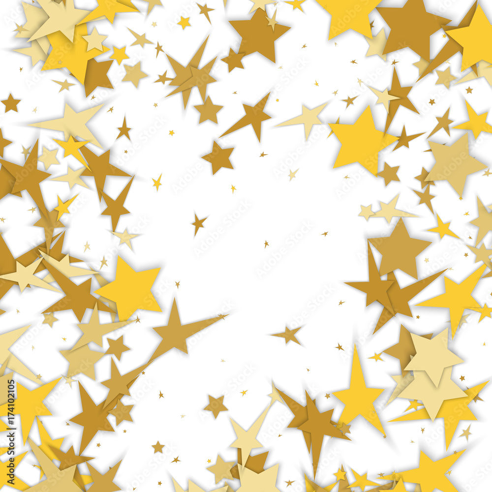 Gold star confetti background. Gold star confetti background.