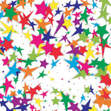 Abstract background with falling star-shaped confetti