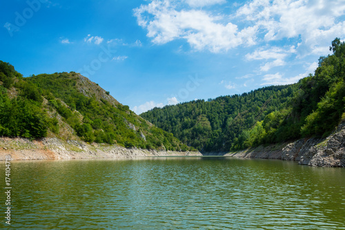 Uvac  Serbia august 03 2017  Rocky landscape of river Uvac gorge at sunny summer 