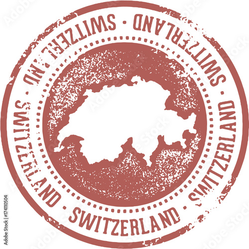 Vintage Switzerland Europe Travel Stamp