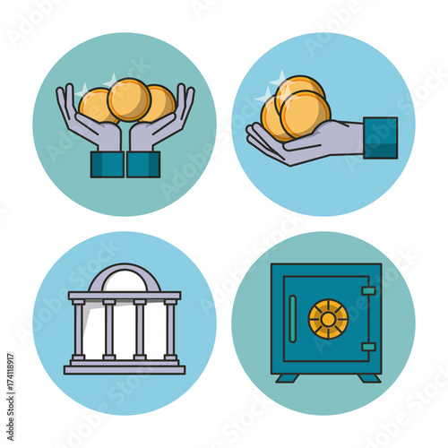 Money and financial technology icons icon vector illustration graphic design