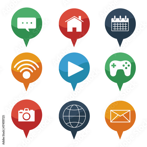 Mobile smartphones app icon vector illustration graphic design