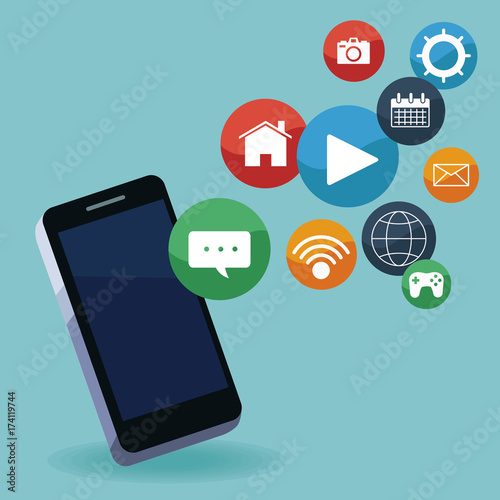 Mobile smartphones app icon vector illustration graphic design
