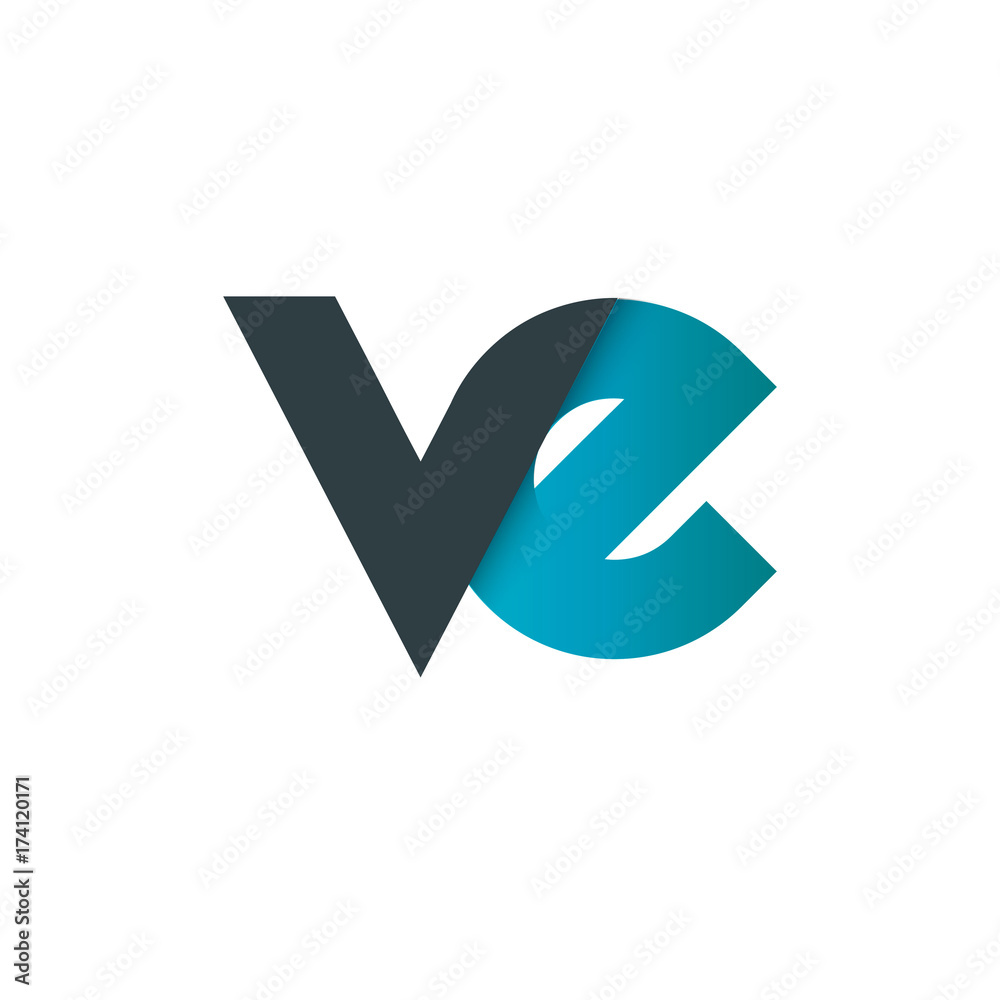 Initial Letter VE Linked Design Logo Initial Letter VE Linked Design Logo