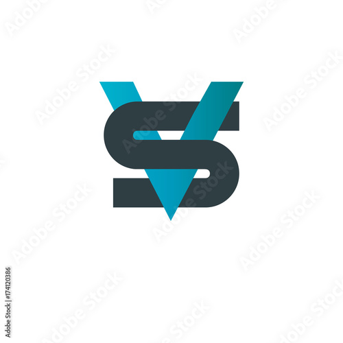 Initial Letter VS SV Linked Design Logo